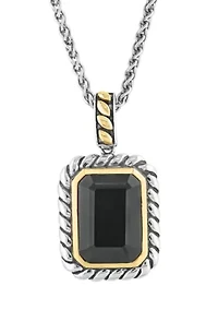 5.7 ct. t.w. Onyx Pendant Necklace in 18k Yellow Gold and Sterling Silver