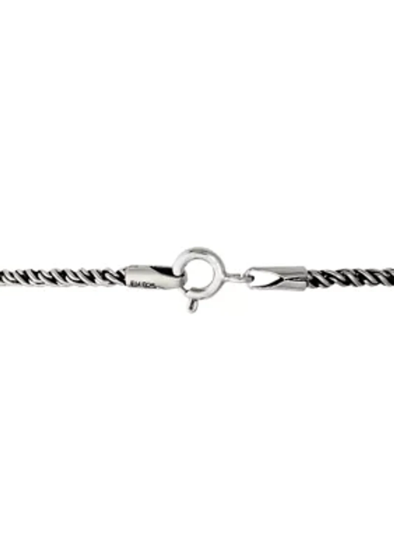 Freshwater Pearl Cable Pendant Necklace in Sterling Silver and 18K Yellow Gold