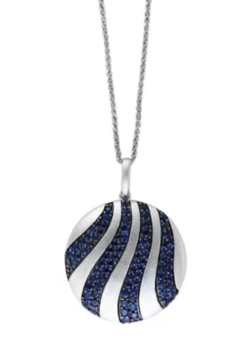 925 Sterling Silver Sapphire Pendant