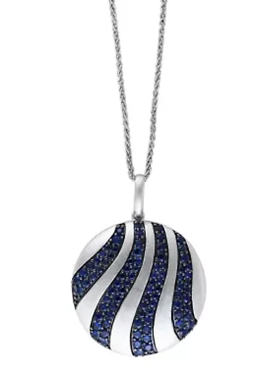 925 Sterling Silver Sapphire Pendant