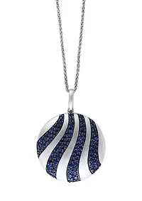 925 Sterling Silver Sapphire Pendant