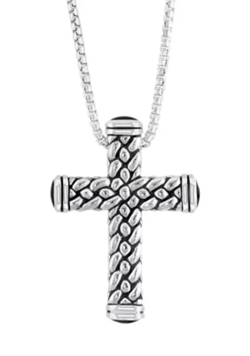 Onyx Pendant Necklace in Sterling Silver