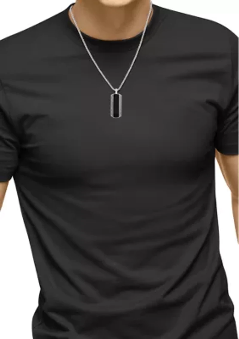 Onyx Pendant Necklace in Sterling Silver
