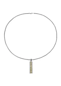 Men's Pendant Necklace in Sterling Silver and 18k Yellow Gold