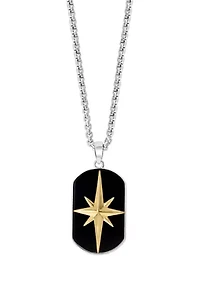 Men's 14.25 ct. t.w. Onyx Star Pendant Necklace in Sterling Silver