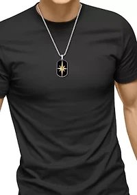 Men's 14.25 ct. t.w. Onyx Star Pendant Necklace in Sterling Silver