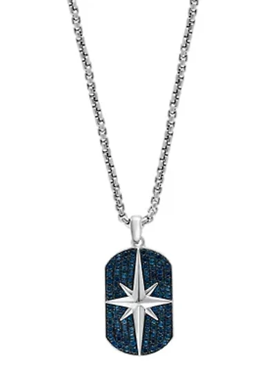 Men's 2.83 ct. t.w. London Blue Topaz Pendant Necklace in Sterling Silver