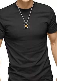 Men's 6.18 ct. t.w. Onyx Gold Tiger Pendant Necklace in Sterling Silver