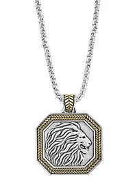 Men's Lion Pendant Necklace in Sterling Silver