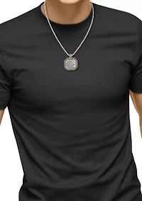 Men's Lion Pendant Necklace in Sterling Silver