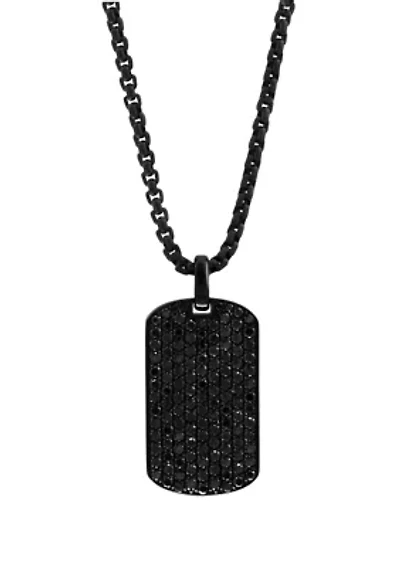 Men's 4.3 ct. t.w. Black Spinel Pendant Necklace in Sterling Silver 