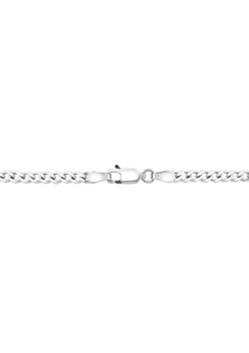 Men's 925 Sterling Silver London Blue Topaz Cross Necklace