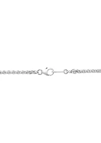 Men's Sterling Silver Emerald Pandant Necklace