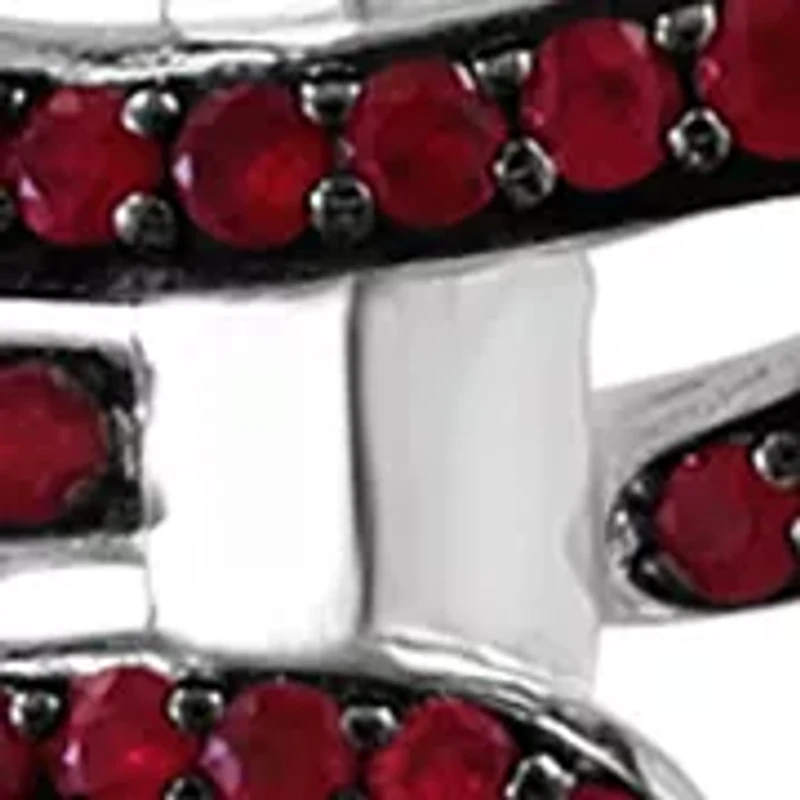 Men's Ruby, Sapphire Pendant Necklace in Sterling Silver