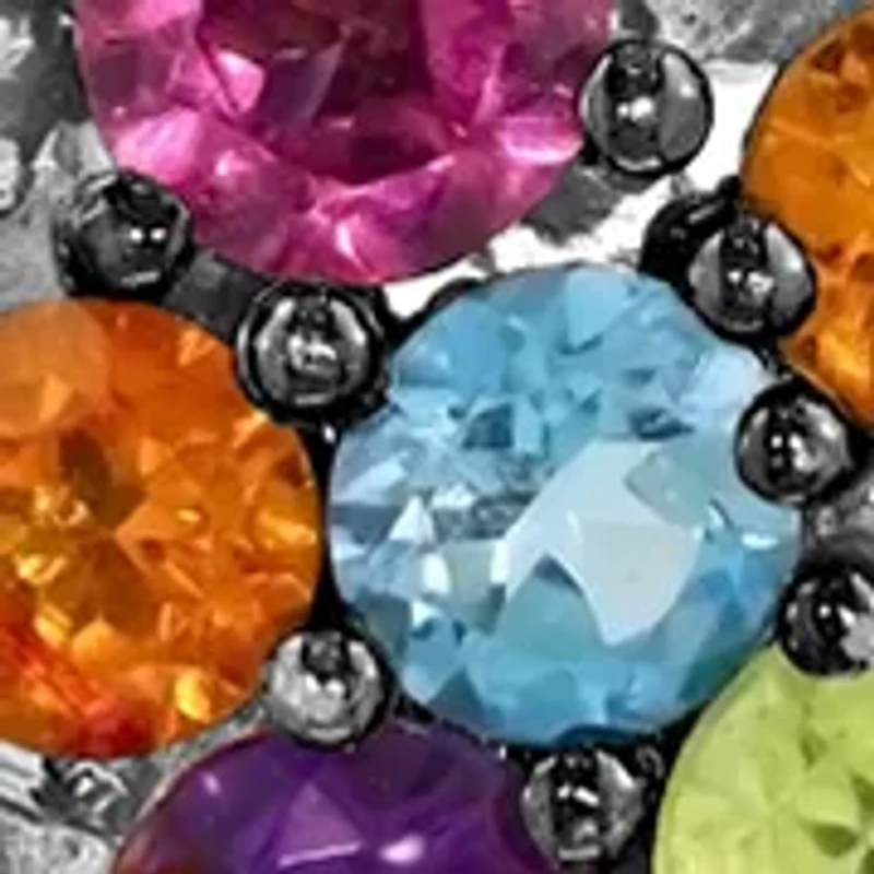 Multi Stone Starfish Pendant Necklace