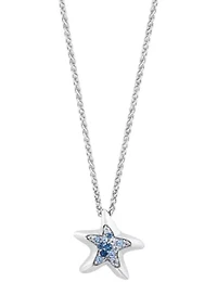 Sterling Silve Blue Topaz Starfish Pendant 