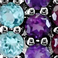 Multi-Gemstone Pendant Necklace in Sterling Silver