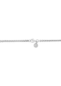 Sterling Silver White Zircon Cross Necklace 