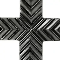 Sterling Silver Black Rhodium Cross Pendant Necklace 