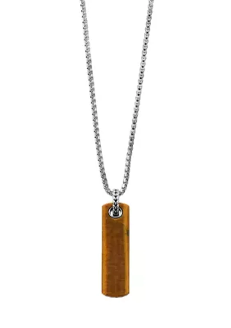6.08 ct. t.w. Tiger Eye Pendant Necklace in Sterling Silver