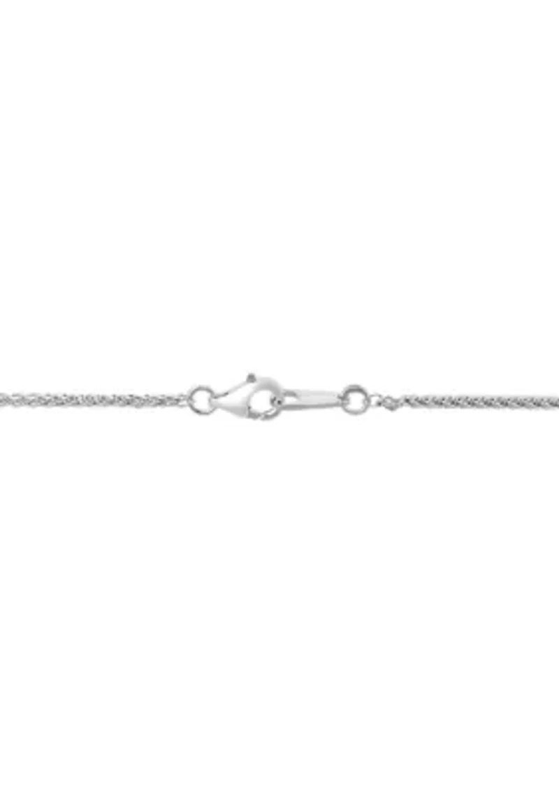 Sterling Silver Multi Semi Precious Pendant Necklace
