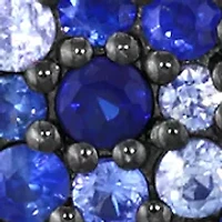 Sterling Silver Blue and White Sapphire Pendant Necklace