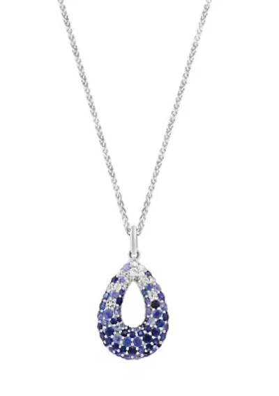 Sapphire Pendant Necklace in Sterling Silver