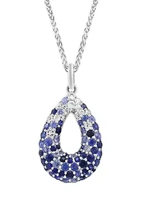 Sapphire Pendant Necklace in Sterling Silver