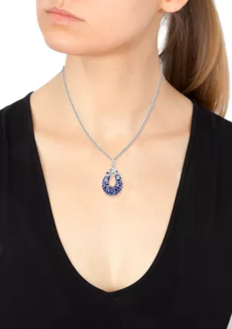 Sapphire Pendant Necklace in Sterling Silver