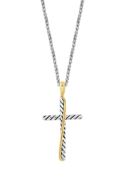 Gold Plated Cross Necklace in Sterling Silver