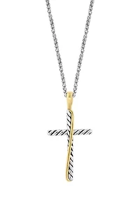 Gold Plated Cross Necklace in Sterling Silver