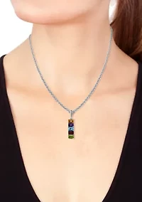 Sterling Silver, Amethyst Period Pendant