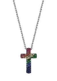 Sterling Silver, Sapphire, Ytsavorite Pendant