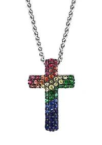 Sterling Silver, Sapphire, Ytsavorite Pendant