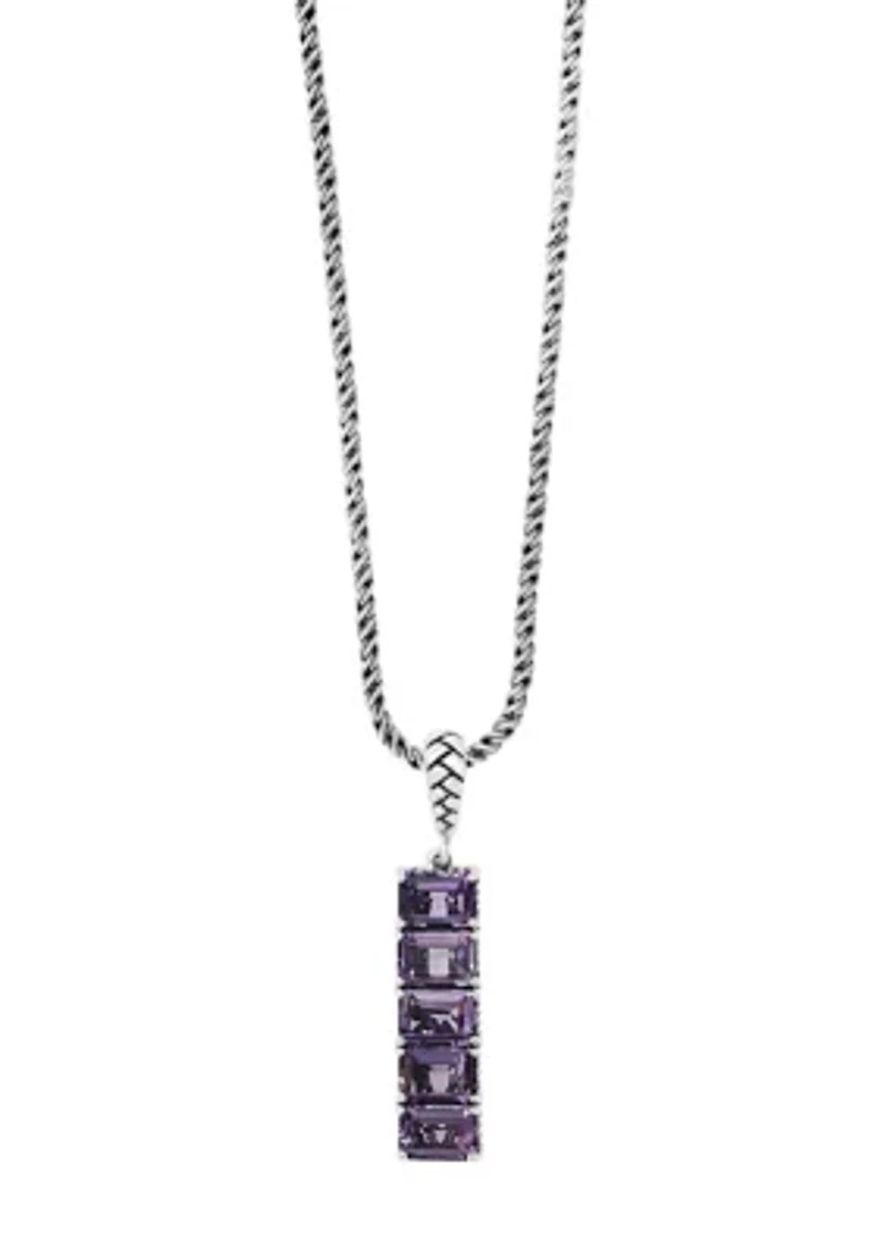 Sterling Silver Amethysts Pendant