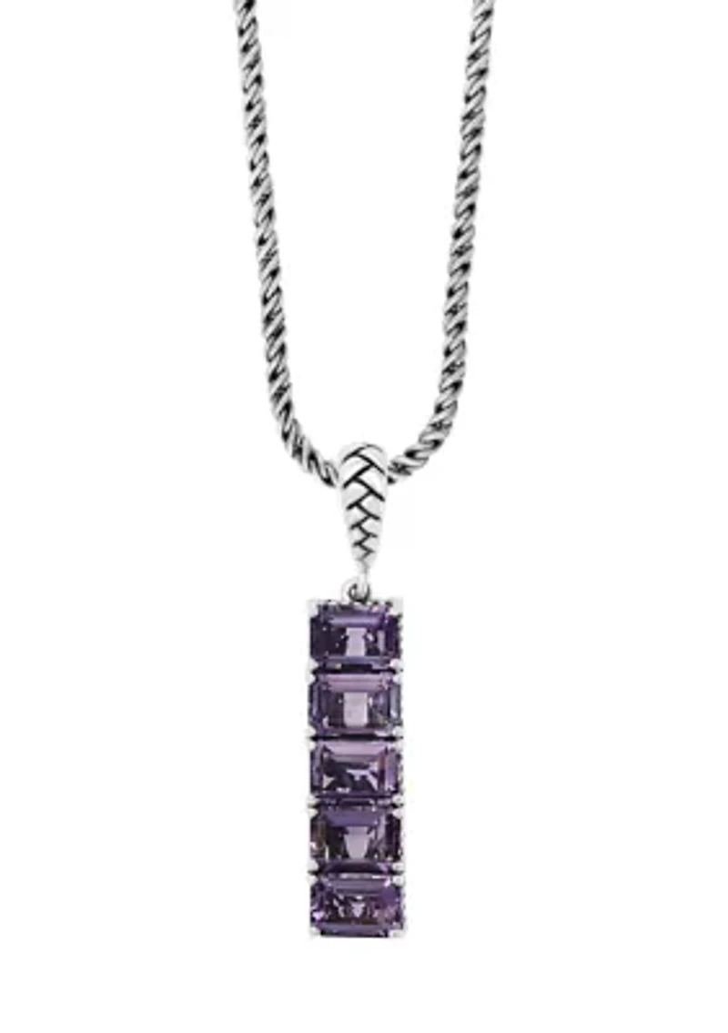 Sterling Silver Amethysts Pendant