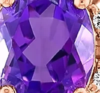 Diamond, Amethyst, Rhodolite, Iolite, Pink Tourmaline Pendant Necklace in 14K Rose Gold