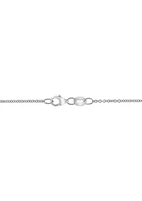 White Topaz Cross Pendant Necklace in 14K White Gold