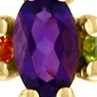 Amethyst, Blue Topaz, Citrine, Garnet, and Peridot Pendant Necklace in 14K Yellow Gold