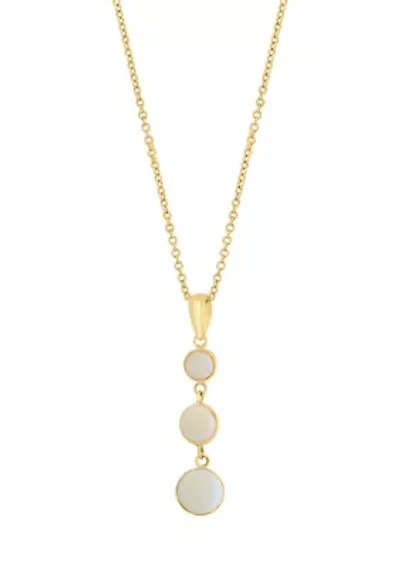 Opal Pendant Necklace in 14K Yellow Gold