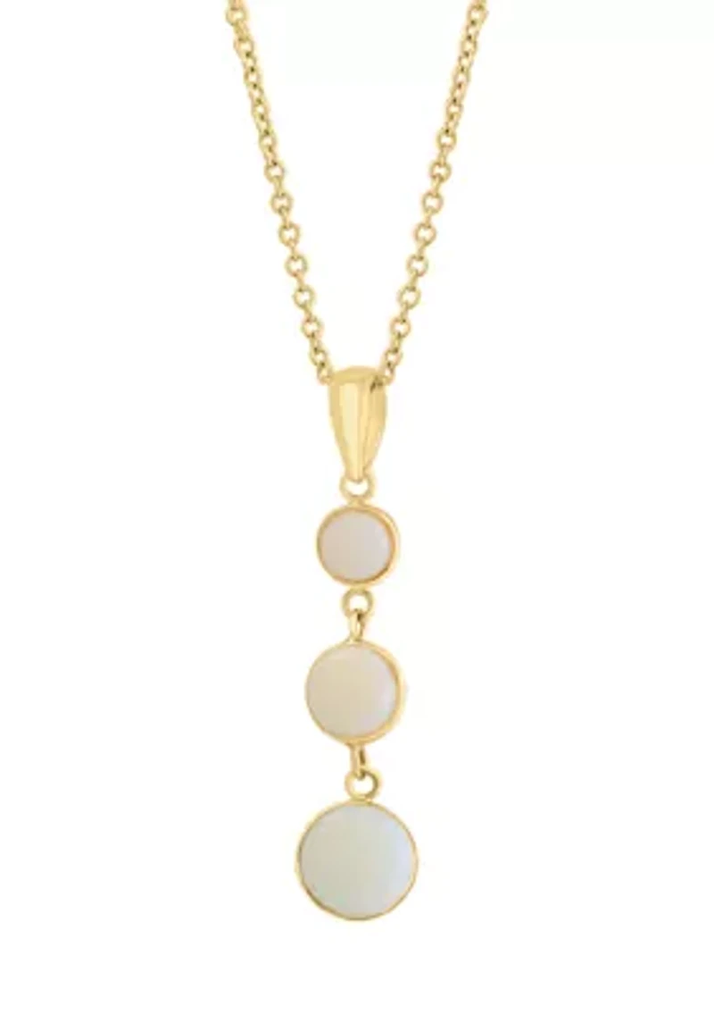 Opal Pendant Necklace in 14K Yellow Gold