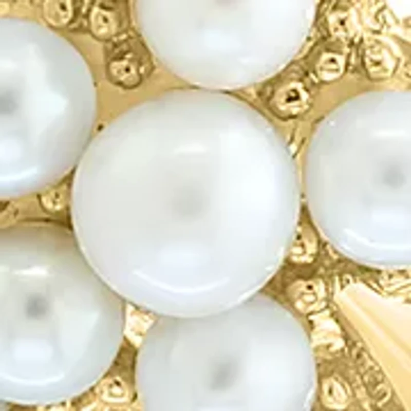 Diamond and Freshwater Pearl Pendant Necklace in 14K Yellow Gold