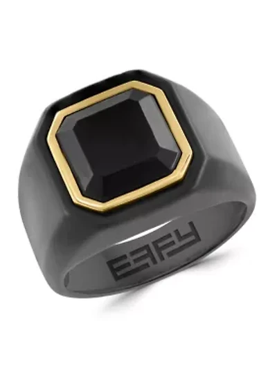 Ceramic and Onyx Men's Ring 