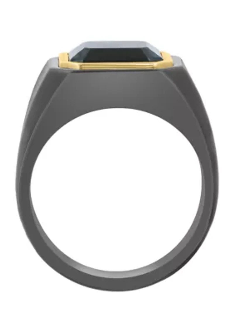 Ceramic and Onyx Men's Ring 