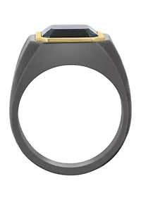Ceramic and Onyx Men's Ring 