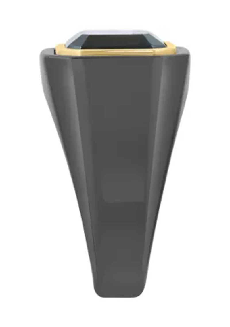 Ceramic and Onyx Men's Ring 