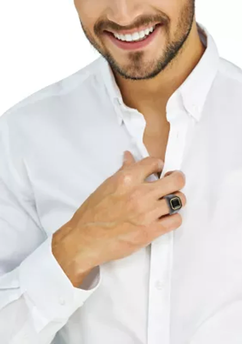 Ceramic and Onyx Men's Ring 