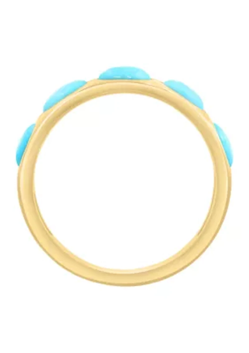 14K Gold Plated Over Sterling Silver Turquoise Ring