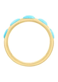 14K Gold Plated Over Sterling Silver Turquoise Ring
