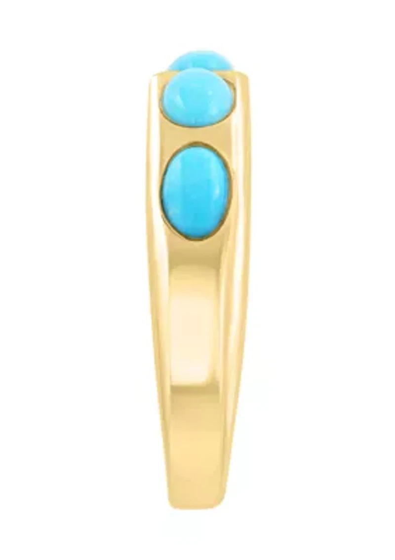 14K Gold Plated Over Sterling Silver Turquoise Ring
